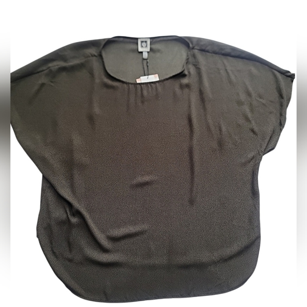 Anne Klein Dot Print Cap Sleeve Pullover Blouse Size 2X